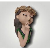 Polyester çiçekli kız saksı - 2