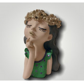 Polyester çiçekli kız saksı - 3