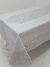Finezza Roma Lüx Jakar Kumaş Mor Masa Örtüsü  Dikdörtgen 160x220 cm - 1044 - 1