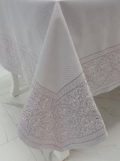 Finezza Roma Lüx Jakar Kumaş Mor Masa Örtüsü  Dikdörtgen 160x220 cm - 1044 - 2