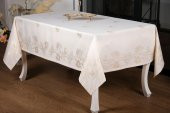Finezza Müge Lüx Jakar Kumaş Bej Masa Örtüsü  Dikdörtgen 160x220 cm - 1049 - 4