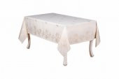 Finezza Müge Lüx Jakar Kumaş Bej Masa Örtüsü  Dikdörtgen 160x220 cm - 1049 - 5