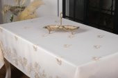 Finezza Müge Lüx Jakar Kumaş Bej Masa Örtüsü  Dikdörtgen 160x220 cm - 1049 - 6