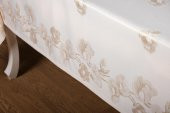Finezza Müge Lüx Jakar Kumaş Bej Masa Örtüsü  Dikdörtgen 160x220 cm - 1049 - 7