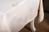 Finezza Müge Lüx Jakar Kumaş Bej Masa Örtüsü  Dikdörtgen 160x220 cm - 1049 - 8