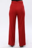 Kadın Kiremit Beli Bağcıklı Kumaş Pantolon - 9