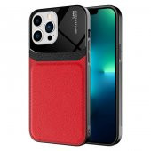 Apple iPhone 13 Pro Kılıf Deri Görünümlü Tasarım Sert Arka Kapak - 4