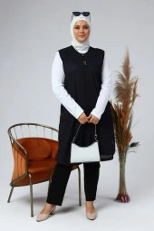 Petek Cepli Fermuarlı Kadın Yelek - 10