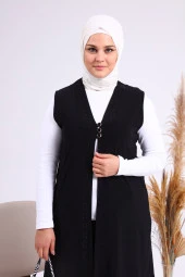 NESAFET ÜÇ DÜĞME TAŞLI KADIN YELEK - 7