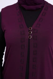 NESAFET ÜÇ DÜĞME TAŞLI KADIN YELEK - 9