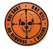 ONE SHOT ONE KILL KESKİN NİŞANCI Deri PEÇ - Arma - Askeri Patch - 1