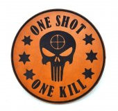 ONE SHOT ONE KILL KESKİN NİŞANCI Deri PEÇ - Arma - Askeri Patch - 1