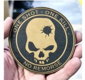 ONE SHOT ONE KILL KESKİN NİŞANCI Deri PEÇ - Arma - Askeri Patch - 2