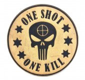 ONE SHOT ONE KILL KESKİN NİŞANCI Deri PEÇ - Arma - Askeri Patch - 1