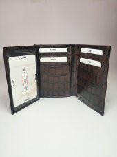JANTİ CÜZDAN PİSOTLU DİKEY 100 DERİ KROKODİL - 3