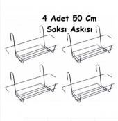 4 Adet 50 Cm. Balkon Saksı Askısı Ferforje Saksı Standı - 1