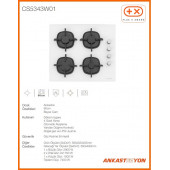 Silverline CS5343W01 Ankastre Beyaz Döküm Ocak - 2