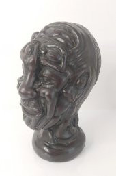 Erkek Kafası Reçine Biblo Heykel Masa Üstü Dekor Süsü - 2