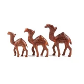 Dekoratif Teak (Tik) Ağacı Ahşap Üçlü Deve Seti El Yapımı thumbnail 1