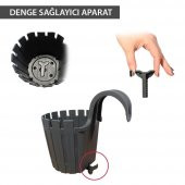 Poliwork Akasya Tekli Kolay Askı Denge Aparatlı Saksı Antrasit - 2