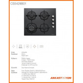 Silverline CS5429B01 Siyah Ankastre Ocak thumbnail 2