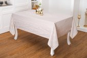 Finezza Aslı Lüx Jakar Polycotton Kumaş Taş Masa Örtüsü 160x220 cm - 1055 - 1