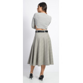 SORALLİNE BAYAN KLOŞ ETEK 75 CM BOYUNDA ASTARLI 780 GRİ EKOSE - 3