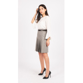 SORALLİNE BAYAN MİNİ ETEK 55 CM BOYUNDA 785 GRİ EKOSE - 2