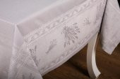Finezza Demet Lüx Jakar Polycotton Kumaş Gri Masa Örtüsü 160x220 cm - 1060 - 4