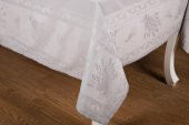 Finezza Demet Lüx Jakar Polycotton Kumaş Gri Masa Örtüsü 160x220 cm - 1060 - 7