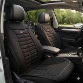 Space Tüm Araçlarla Uyumlu Premium Koltuk Minderi Ön ve Arka koltuklar için 5'li Siyah Renk thumbnail 1