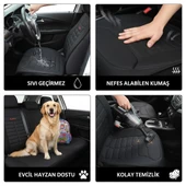 Space Tüm Araçlarla Uyumlu Premium Koltuk Minderi Ön ve Arka koltuklar için 5'li Siyah Renk thumbnail 4