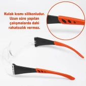 İş Güvenlik Gözlüğü Antifog Buğulanmaz Koruyucu Çapak Gözlük S500 Şeffaf - 2