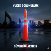 Space Trafik kukası Yüksek görünürlük PVC Dayanıklı İkaz Kukası (115cm) thumbnail 1