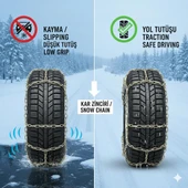Space Premium Yüksek Yol Tutuşlu Kaydırmaz Mahmuzlu Kar Zinciri (185/70x13) - Grup 58 thumbnail 2
