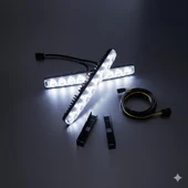 Space Kayar Sinyalli Turuncu Beyaz Gündüz Ledi (64 Ledli) thumbnail 2