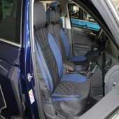 Space Elegance 5'li Set Koltuk Kılıfı Minder Siyah-Mavi / KLMNY544 thumbnail 2