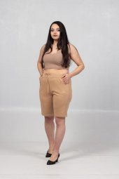 Truva Xxl Büyük Beden Kadın Giyim Bel Ayarlabilir Kapri Çok Renkli KŞ025 - 1