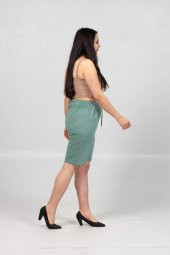 Truva Xxl Büyük Beden Kadın Giyim Bel Ayarlabilir Kapri Çok Renkli KŞ025 - 7