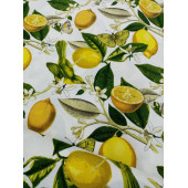 Hayat Home Limon desenli Duck keten kumaş - 1
