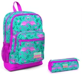 Coral High İlkokul Sırt Çantası ve Kalemlik Seti - Yeşil Flamingo Baskılı thumbnail 1