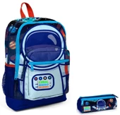 Coral High İlkokul Sırt Çantası ve Kalemlik Seti - Mavi Astronot Baskılı thumbnail 1