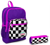 Coral High İlkokul Sırt Çantası ve Kalemlik Seti - Mor Damalı - 1