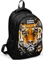 Coral High Siyah Kaplan Erkek Çocuk İlkokul Çanta Seti - Sırt Çantası+Beslenme+Kalemlik - 2