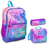 Coral High Pembe Flamingo Kız Çocuk 3'lü İlkokul Çanta Seti - 1