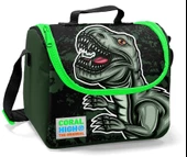 Coral High Yeşil Dinazor Baskılı Okul Çantası ve Beslenme Çantası Seti - Erkek Çocuk - USB Soketli thumbnail 3
