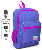 Coral High Mor Okul Çantası ve Beslenme Çantası Seti - Kız Çocuk - USB Soketli - 2