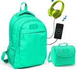 Coral High Su Yeşili Okul ve Beslenme Çantası - Kız Çocuk  - USB Soketli thumbnail 1