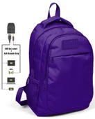 Coral High Kids Mor Kız Çocuk İlkokul Çantası ve Kalemlik Seti - USB Soketli thumbnail 2