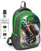 Coral High Futbol Baskılı Erkek Çocuk İlkokul Çantası ve Kalemlik Seti - USB Soketli - 2